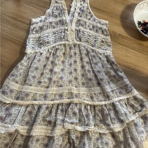 Floral Purple and Cream  Dress